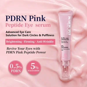 Wholesale PDRN Pink Peptide Eye Serum Anti Aging Eye Cream For Dark Circles Squalane Moisturizing Lifting Firming Private Label