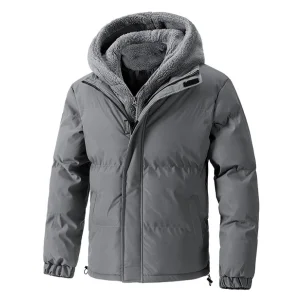 Winter Parker Men's Padded Hooded Overcoat With Fleece Thickened Man Down Jackets Coats Winter Clothing