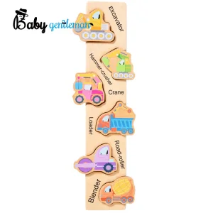 Customize Early Learning Wooden Construction Vehicle Toy for Children Z14404A