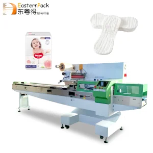 Full Automatic Horizontal Flow Packing Disposable Sanitary Pads And Baby Diaper Packaging Machine