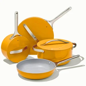 Nonstick Ceramic Coating Cookware Set (8 Piece) Pots Carawayhome Manufacturer Wholesale Hot Sale Lids Kitchen Storage Oven Safe