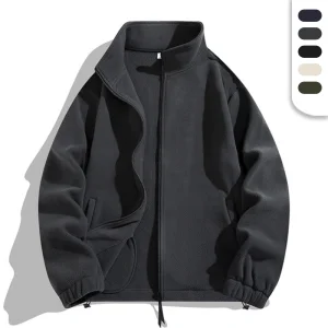 Polar Fleece Jackets Unisex Custom Logo Softshell Street Wearing Zipper Fleeced Embroidery Logo Sherpa Jackets