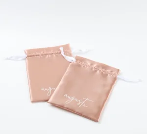 Custom Size Logo Lady Jewelry Drawstring Silk Satin Gift