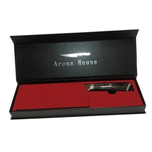 Luxury Custom Logo Eco-Friendly Black Paper Box Recycled Kitchen Knife Cookware Embossing Matt Lamination Recycled Materials