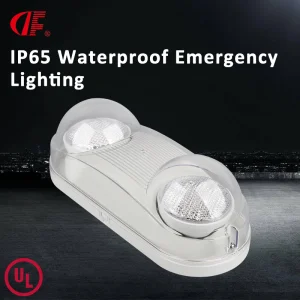 Iluminação de Emergência LED Ajustável com Duas Cabeças IP65 Iluminação de Emergência à Prova d'Água com Backup de Bateria