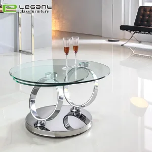 Rotatable Glass Coffee Table