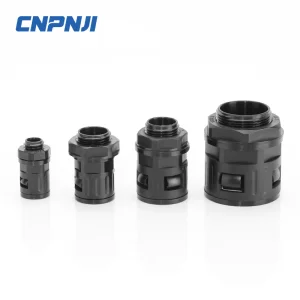 Nylon-Reinforced Quick-Connect Conduit Adapter: M20/M25 Straight Connector with Secure Locking Screw Reliable Electrical Pipe Joining in Industrial,