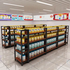 Supermarket Display Stands Steel Shelving Racks