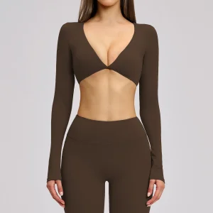 Slim Fit Long Sleeve Tee Yoga Tops