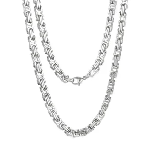 Hip-Hop Domineering Motorcycle Chain Men's Byzantine Circular Chain Stainless Steel Necklace