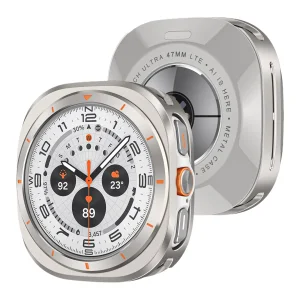 Smart Zinc Alloy Protective Bumper Hard Back Cover 47mm Shockproof 2 in 1 Metal Watch Case for Samsung Watch 7 Ultra