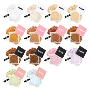 Private Label Talc Free Vegan Pink Oil Control Waterproof Matte Mineral Powder Foundation Makeup Face Matte Loose Setting Powder