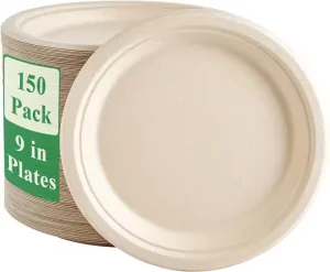 100% Compostable Disposable Paper Plates