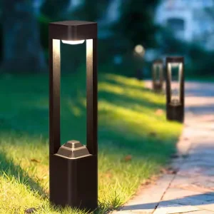Black Aluminum LED Pathway Bollard Light Waterproof Outdoor Landscape Lighting