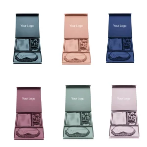 European and American Custom-made Silk Three-piece Eye Mask Scrunchies Eye Mask Pillowcase Set Gift Box