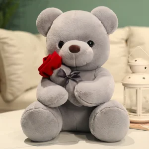 Custom Valentine Teddy Bear Plush Stuffed Toy Valentine Gift Cute Stuffed Animal Rose Teddy Bear Plush Toy