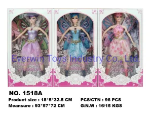 Fornecimento de Fábrica Brinquedos de Plástico 29cm Bonecas Flexíveis Boneca Borboleta com Música