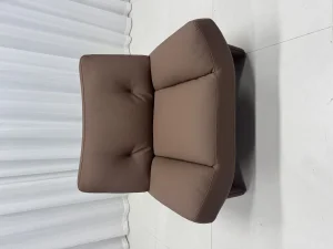 Full Leather Upholstery Modern Leisure Lounge Chair with High-Density Foam for Apartment &amp; Hotel Living Rooms