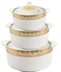 European Style Gorgeous Ceramic Pot Set Suitable for Three Soup Sets Suitable for Home Cooking and Holding Soup in Stock