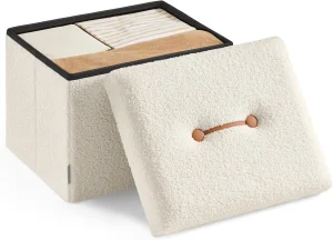 Small Folding Storage Ottoman for Living Room, Bedroom, Dorm