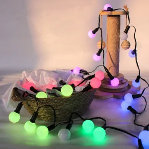 G40 Luzes Decorativas de Natal LED IP44 Luzes de Cordão RGB LED Pixel à Prova d'Água com Controle Remoto, Alimentadas por Bateria, para Uso Interno e Externo