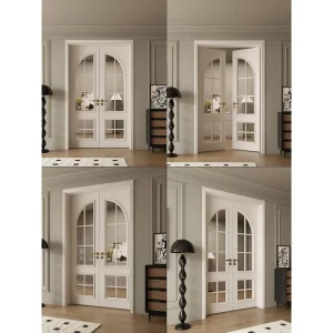 Solid Wood Paint Veneer Interior Door Modern Design Enters The Bedroom Bathroom Hotel Kitchen Villa School Made in China Wooden Interior Paint Wooden Door