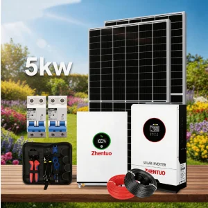 CE TUV for 5KW Off-grid MPPT Solar Power System Pure Sine Wave Inverter Lifepo4 Lithium Battery Residential Use Complete