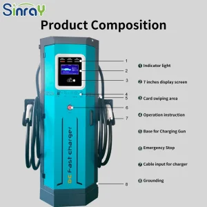 Electric Vehicle Charger 240kw Fast EV Charging Used for Public Charging Station Double Guns