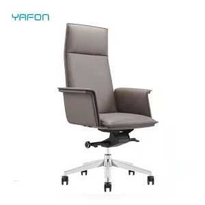 High Back PU Leather Executive Office Ergonomic Chair with Aluminum Alloy High Feet