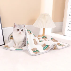 Luxury Cotton Pet Quilt Cat Blanket Fleece