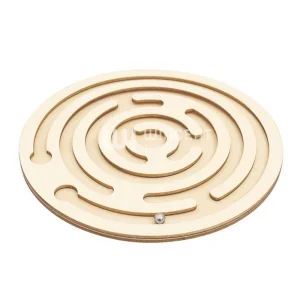 Wooden Labyrinth Maze Game Circular Balance Training Toy Montessori Educational Brain Teaser Steel Ball Board Puzzle