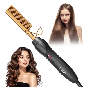 Portable Hot Comb Hair Straightener Brush