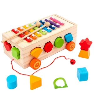 Natural Wooden Cartoon Blocks Toys for Kids