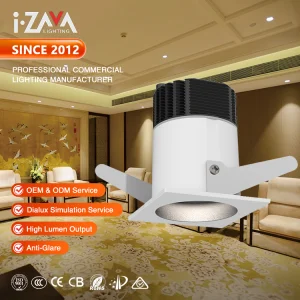 Commercial Indoor Modern Aluminum Decorative Anti-Glare IP44 10W/12W Ceiling Recessed LED Spotlight