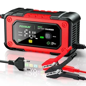 12V Cargador con Pantalla Grande a Color: 7A Batería de Plomo Ácido + Cargador de Batería LFP para Barcos y Coches