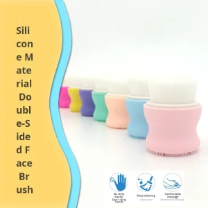 Silicone Soft Hair Double-sided 3D Manual Face Washing Brush Makeup Removing Cleansing Tool