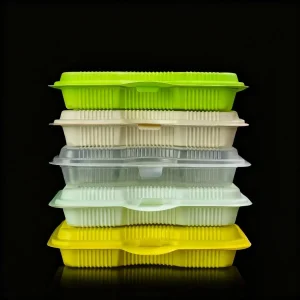 Red Black Heatproof Food Organizer 22.4*19.2*3.5cm PP Material