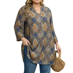 Women's Plus size Casual Blouse V-neck