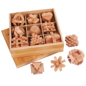 High-Difficulty Unlocking Toy: Wooden Educational Building Block Set