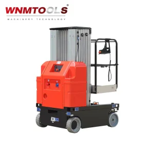 4m 6m 8m 10m Lifting Height Adjustable Mobile Electric Single Mast Aluminum Alloy Mast Lift Work Platform