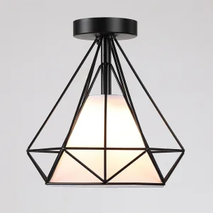 JYLIGHTING Loft Style Black Geometric Ceiling Lamp Light Living Room Bedroom Restaurant Adjustable Height Wedding Event Decor