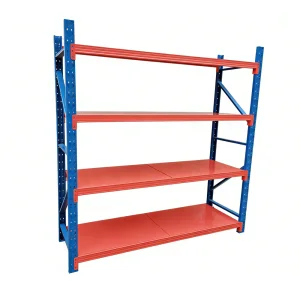 Heavy Duty Steel 4-Layer Adjustable Detachable Boltless Industrial Warehouse Shelving Units Selective Pallet Racking System