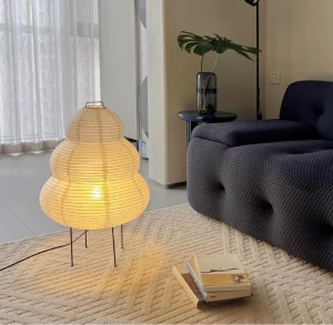 Japanese Wabi-Sabi Akari Noguchi Yong Floor Lamp on Foot Designer Rice Paper Table Lamp for Cafe Hotel Indoor