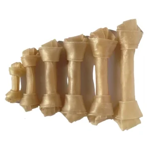 100% Rawhide Chewing Bones Pet Chews Natural Rawhide Knotted Bone