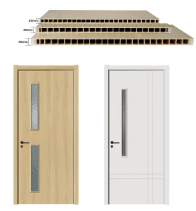 35mm 45mm Modern Style Hollow Waterproof Termite Resistant WPC Interior Door