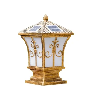 Vintage Style Solar Post Cap Light Die-cast Aluminum Outdoor Garden Pillar Lamp IP65 Waterproof Decorative Fence Top Light