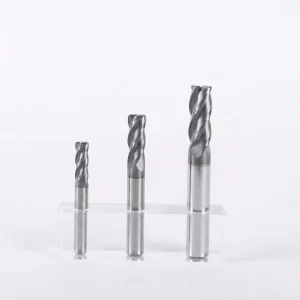 TiAlN Coated 4 Flute Corner Radius Carbide Milling Cutter, High Accuracy Roughing Tool for CNC Machining Center Metal Processing