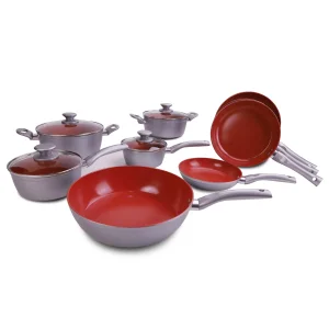 New Arrival Durable Cookware 14PCS Induction Bottom Forged Aluminum Cooking Set