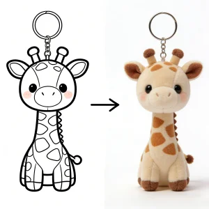 Factory Direct Custom Cotton Plush Giraffe Keychain Doll Transform Your Cartoon Design High Quality Stuffed Mini Stress Relief