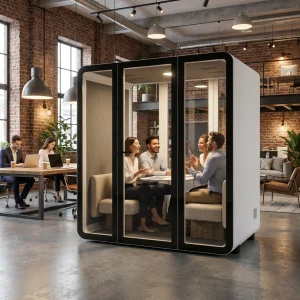 Easy Install Modular Soundproof Office Pod Portable Movable Workspace Acoustic Private Silent Room for Open Office Interior